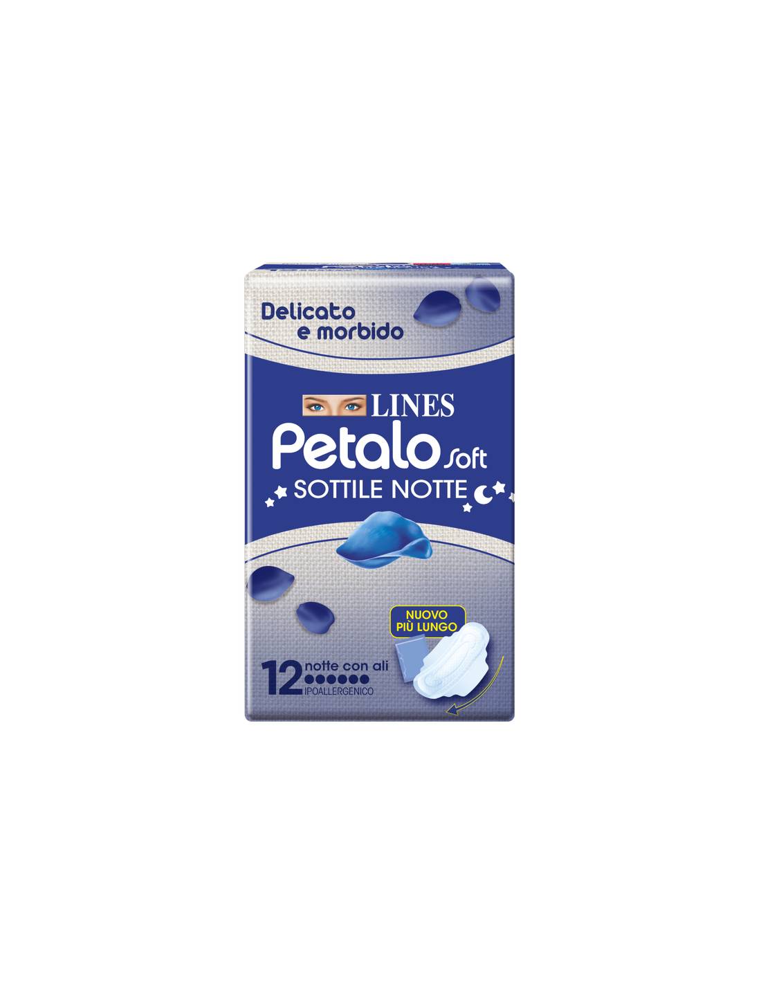 Lines Petalo Soft - Assorbente Notte con Ali - 12 Pezzi